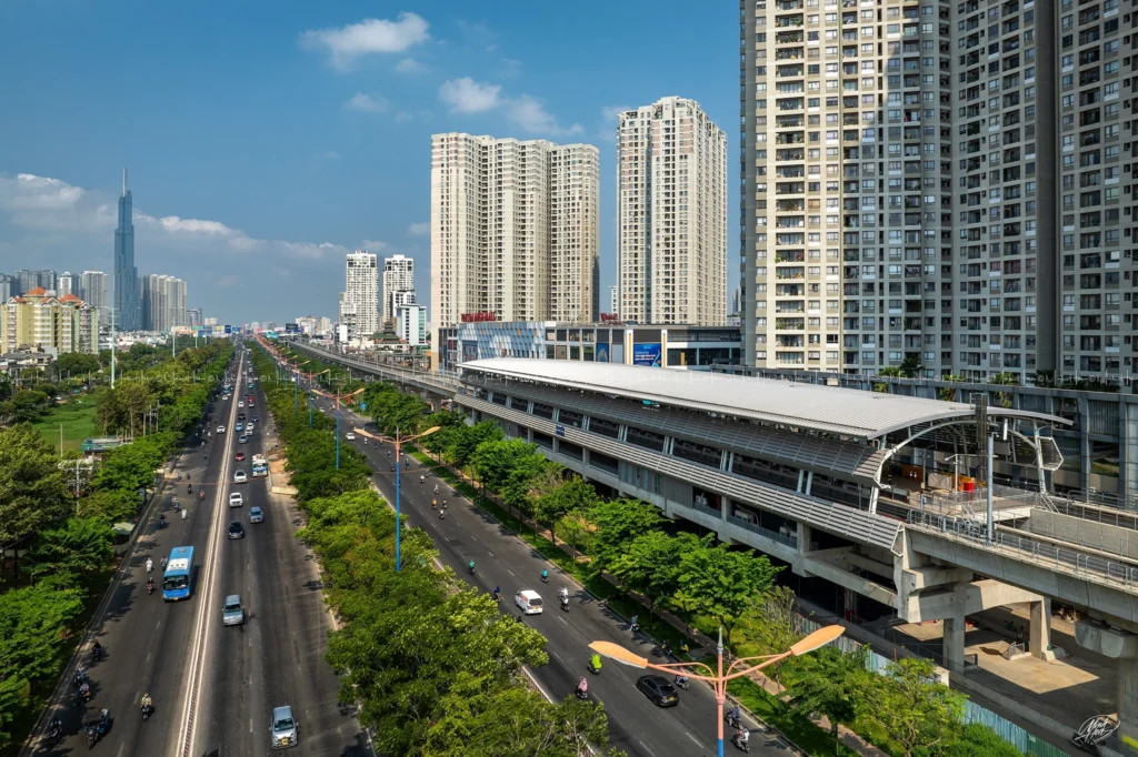 The metro system features clean stations, air-conditioned trains, bilingual signage in Vietnamese and English
