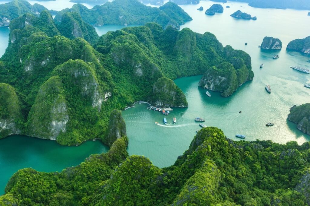 Photos really don't do this place justice. Seeing these massive limestone islands rising from the water in Ha Long Bay is just unreal.